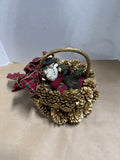 Gold Acorn Christmas Basket With Filler