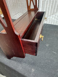 Chippendale Style Indonesia Hanging Wall Shelf with Lattice Side Panels & Drawer (C)
