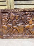 Hand Carved African Dancers Wooden Plaque