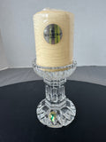 Waterford Crystal Bethany Pillar Candle Holder with Sealed Candle