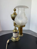 Antique Brass Argand Electric Converted Oil Lamp AS IS (READ DESCRIPTION CAREFULLY) (B)