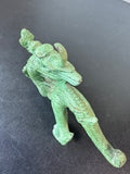 Green Cast Iron Asian Dancing Dragon Sculpture