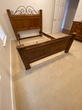 Lexington Wood & Metal Queen Bed, with Rails and Slats