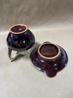 Small Brown Tone Pottery Style Basin