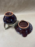 Small Brown Tone Pottery Style Basin