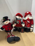 Lot Of 3 Red Black And White Snowmen
