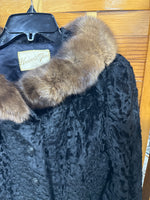 Black Velvet With Fur Trim Womans Jacket NO SIZE