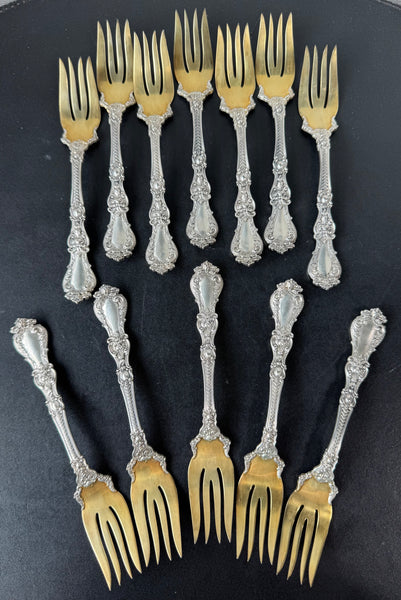 12-Piece Gorham Theodore Starr Henry II Sterling Silver Fork Set