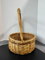 Hand Made Philippines Hand Basket with Ceramic Delft Handle