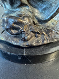 M. Smith Signed Bronze Plated Breastfeeding Mother Sculpture on Marble Base