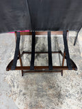 Wooden Black Canvas Folding Luggage Rack