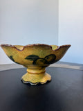 Tuscan Style Hand Painted Ceramic Pedestal Fruit Bowl