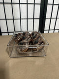 Ribbed Mercury Glass Ornaments, Metallic Bronze/Copper Finish, 7 pc