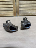 Pair Of Cast Metal Owl Candle Holders