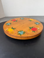 Fruit Tole Painted Vintage Wooden Lazy Susan