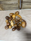 (C) Lot Of Mid Century Wooden Fruit — 21 Pieces