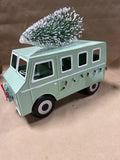 Metal Bus With Christmas Tree On Top