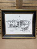 The White House & North Portico Sketch by Don Cannavaro; Signed Print