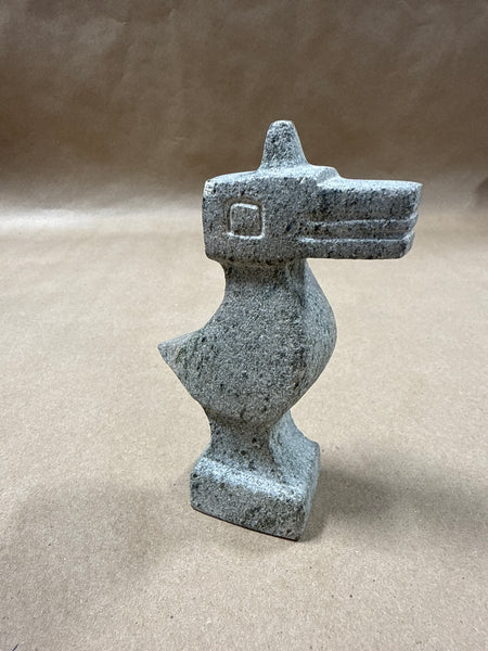 Stone Carved Bird Signed At The Bottom