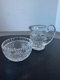 (I) Waterford Crystal Alana Creamer & Open Sugar Bowl