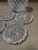 Set Of 4 Lenox Clear Glass Coasters With Glass Case