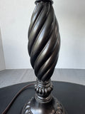 Brown Resin Barley Twist Candlestick Lamp (WORKS)