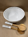Mudpie All Dressed Up And Ready To Go Salad Bowl With Salad Servers