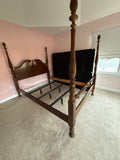 Queen Poster Bed with Rails and Supports
