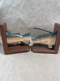 Wooden Rainbow Trout Bookends