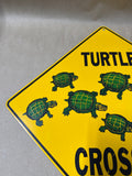 Turtle Crossing Metal Sign