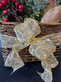 Faux Magnolia Leaf & Greenery Holiday Arrangement in Basket