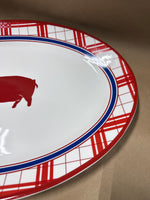 Large Williams-Sonoma Red White And Blue Pig Platter
