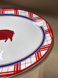 Large Williams-Sonoma Red White And Blue Pig Platter