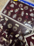 9-Piece Boxed Sets of Assorted Spun Glass Ornaments AS IS (READ DESCRIPTION CAREFULLY)