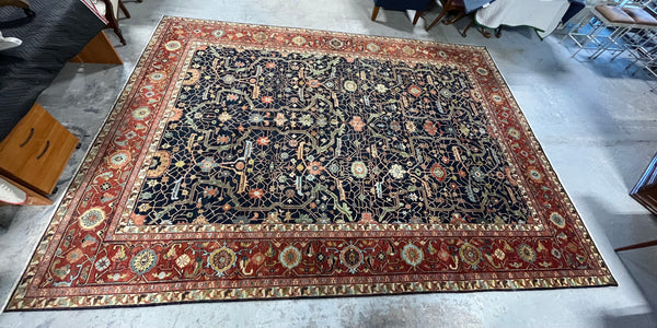 J- Hand Knotted Multi Color Rug, 14 ft x 10 ft ***HEAVY ITEM***