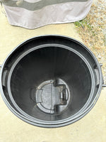 Black Plastic Wheeled Trash Can w/Lid