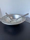 3 Piece Wilton Armetale Artesian Salad Bowl And Serving Ware