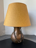 French Style Copper Water Vessel Dual Light Table Lamp with Chain (WORKS)