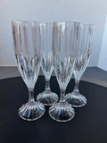 (B) 4-Piece Mikasa Park Lane Crystal Champagne Flutes