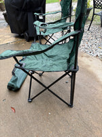 Pair of Green Folding Arm Chairs w/Carry Bags