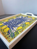 Welcome Friends Pineapple Tile Inlay Serving Tray