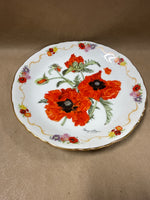 Pair Of Poppy Floral Decorative Plates