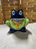 Mexican Pottery Colorful Frog Planter