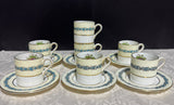 13-Piece Wedgwood England Appledore Demitasse Saucers & Cups Set