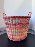 Multicolor Striped Wicker Woven Basket