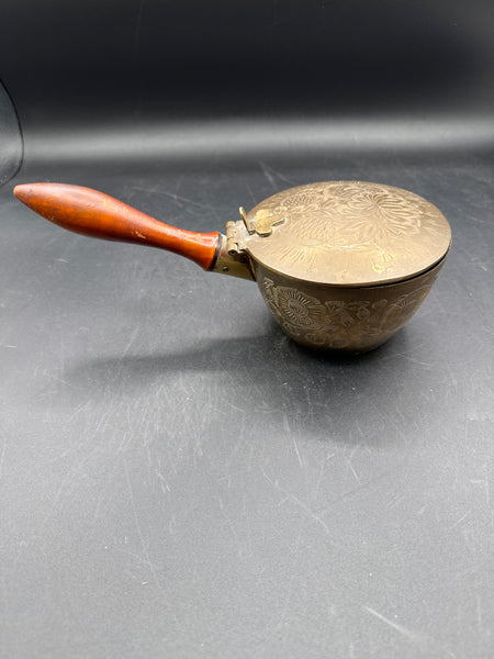 Brass And Wood Etched Silent Butler