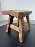 Rustic Primitive Wooden Mortise & Tenon Legged Mini Stool