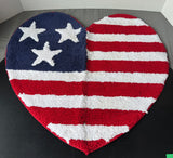American Flag Heart Pile Bathroom Rug