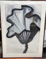 Extra Large Black, White & Gray Flower; Signed (Over 5’ Tall)