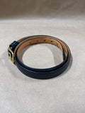 (A) Black Leather Coach Belt With Brass Buckle 6600